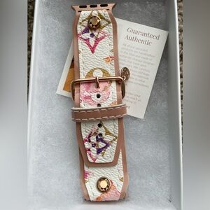 Upcycled LV White Aquarelle Watch Band - Spark’l Bands